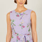 Yumi Lilac Floral Print Midi Skater Dress