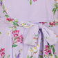 Yumi Lilac Floral Print Midi Skater Dress
