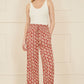 Yumi Red Geo Print Relaxed Fit Trousers