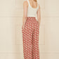Yumi Red Geo Print Relaxed Fit Trousers