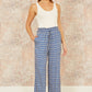 Yumi Blue Geo Print Relaxed Fit Trousers
