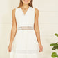Yumi White Lace Trim Cotton Midi Sun Dress