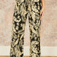 Yumi Black Fern Print Relaxed Fit Trousers