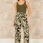 Yumi Black Fern Print Relaxed Fit Trousers
