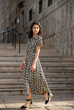 Yumi Black Viscose Midi Shirt Dress With Matching Belt
