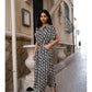 Yumi Black Viscose Midi Shirt Dress With Matching Belt
