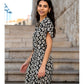 Yumi Black Viscose Midi Shirt Dress With Matching Belt