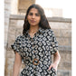 Yumi Black Viscose Midi Shirt Dress With Matching Belt