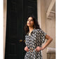 Yumi Black Viscose Midi Shirt Dress With Matching Belt