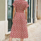 Yumi Red Viscose Midi Shirt Dress With Matching Belt