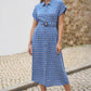 Yumi Blue Viscose Midi Shirt Dress With Matching Belt