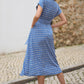 Yumi Blue Viscose Midi Shirt Dress With Matching Belt