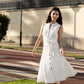 Yumi White Flower Broderie Anglaise Cotton Shirt Dress
