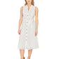 Yumi White Flower Broderie Anglaise Cotton Shirt Dress