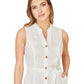 Yumi White Flower Broderie Anglaise Cotton Shirt Dress