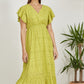 Yumi Lime Cotton Broderie Anglaise Wrap Midi Dress
