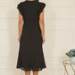 Yumi Black All Over Floral Embroidery Midi Skater Dress