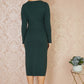 Yumi Green Sparkle Knit Midi Jumper Dress