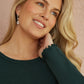 Yumi Green Sparkle Knit Midi Jumper Dress