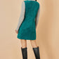 Yumi Teal Cord Button Through Pinafore Dress With Pockets