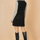 Yumi Black Cord Button Through Pinafore Dress With Pockets