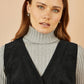 Yumi Black Cord Button Through Pinafore Dress With Pockets