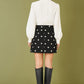 Yumi Black Corduroy Embroidered Daisy Mini Skirt
