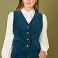 Yumi Teal Cord Trousers With Patch Pockets
