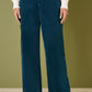 Yumi Teal Cord Trousers With Patch Pockets
