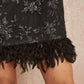 Yumi Black Sequin Embroidered Tunic Dress With Feather Trim Hemline
