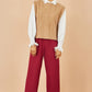 Yumi Burgundy Wide Leg Trousers