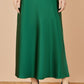 Yumi Green Satin Midi Skirt