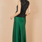 Yumi Green Satin Midi Skirt