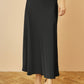 Yumi Black Satin Midi Skirt