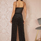 Yumi Black Velvet Sparkle Wide Leg Trousers
