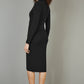 Yumi Black Knitted Midi Dress With Asymmetric Button Details