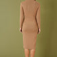 Yumi Brown Knitted Midi Dress With Asymmetric Button Details