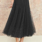 Yumi Black Mesh Heart Print Tulle Skirt