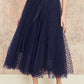 Yumi Navy Mesh Heart Print Tulle Skirt