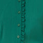 Yumi Green Frill High Neck Shirt