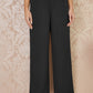 Yumi Black Wide Leg Trousers With Diamante Waistband