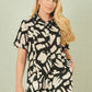 Yumi Black Cotton Splash Print Relaxed Fit Shirt