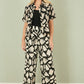 Yumi Black Cotton Splash Print Relaxed Fit Shirt