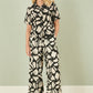 Yumi Black Cotton Splash Print Relaxed Fit Shirt