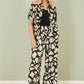 Yumi Black Cotton Splash Print Relaxed Fit Trousers