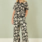 Yumi Black Cotton Splash Print Relaxed Fit Trousers
