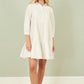 Yumi White Cotton Flower Tunic Dress