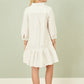 Yumi White Cotton Flower Tunic Dress