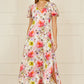 Yumi White Floral Midi Dress