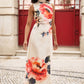 Yumi Ivory Flower Halter Neck Maxi Dress